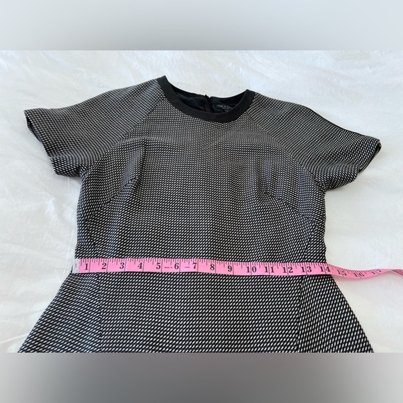 Rag & Bone | Women’s SZ 4 |Black White Watson Flared Career Dresses Leather Trim - Picture 10 of 11